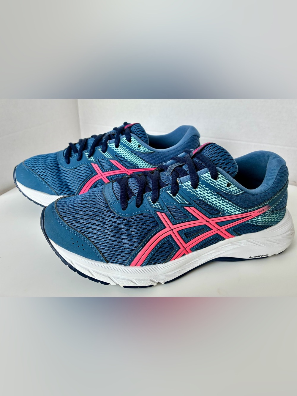 Asics Gel-Contend 6 - Running/Gym Shoes Women's Size 7.5 - Blue/Pink - 1012A570